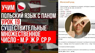 Образование формы множественного числа для сущ. муж. жен. и ср. рода. Урок 19 - Польский  с нуля.