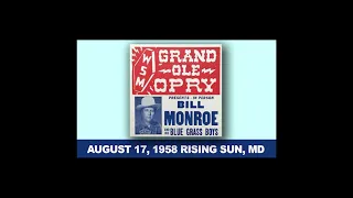 Bill Monroe 1958-08-17 Rising Sun, MD New River Ranch