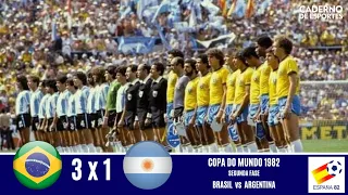 BRASIL 3x1 ARGENTINA | COPA 1982 | SEGUNDA FASE | GLOBO