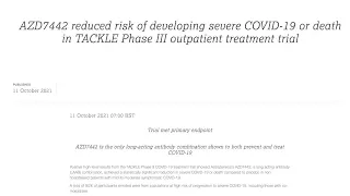 New AstraZeneca drug 'prevents and treats COVID'