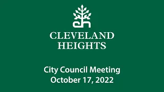 Cleveland Heights City Council October 17, 2022