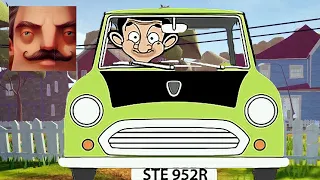 Hello Neighbor - My New Neighbor Mr Bean Big Car Act 2 Trampoline Gameplay Walkthrough