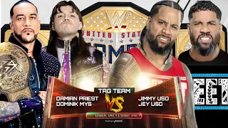 WWE 2K24 - Tornado Tag Team Match - Jey Uso Jimmy Uso VS Dominik Mysterio Damian Priest