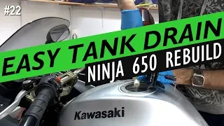 How to empty motorcycle gas tank Kawasaki Ninja 650