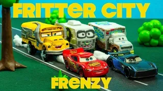 Fritter City Frenzy with Derby Cars Racers Lightning McQueen + Jackson Storm