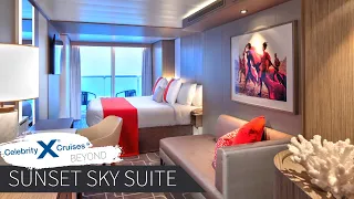 Celebrity Beyond | Sunset Sky Suite Full Walkthrough Tour & Review 4K | Celebrity Cruises