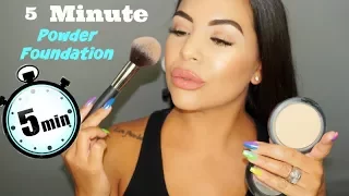 5 Minute FULL FACE Makeup Routine | Powder Foundation