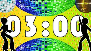 3 Minute Disco Ball Dance 🕺 Countdown Timer! 💃✨ 🎶