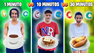 1 MIN VS 10 MIN VS 30 MIN!!! (COMIDA COM LETRA C)