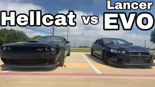 Mitsubishi Lancer EVO vs Hellcat | ROLL RACE