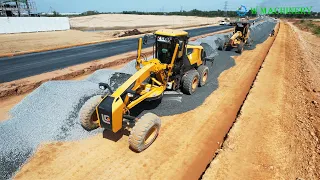 Best Activities Full Processing Liugong Grader Team Spreading Gravel Installing New Roads