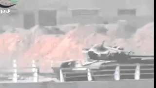 Syrian army tank t 72 in action damascus