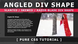 Online Tutorial Slanted Skewed Razor Blade Angled Div Shape in CSS With Demo