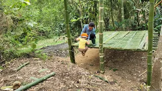 Build a bamboo house with your children in 10 days, build a farm life - Single mother