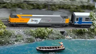 UN SUPERBE RÉSEAU DE TRAIN SOUS LA NEIGE CLUB MODÉLISME FERROVIAIRE ALBENS SAVOIE LE LAC DU BOURGET