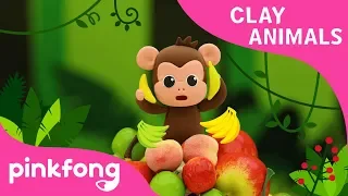 How to make Monkey with Clay | Clay Animals | Monkey Bananas | Pinkfong Clay Time