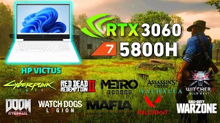 HP Victus Ryzen 5800H & RTX 3060  Laptop Gaming Benchmark | Test in 10 Games |