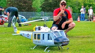 BELL UH1-H HUEY GIANT RC SCALE MODEL TURBINE HELICOPTER FLIGHT DEMONSTRATION