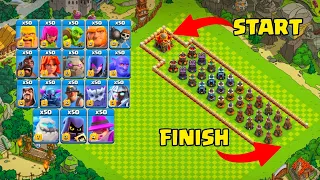 Which ground troop will Destroy this all levels Bomb Tower base | Clash of Clans #clashofclans