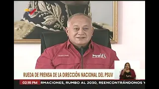 Diosdado Cabello en Rueda de prensa del Partido Socialista Unido de Venezuela (PSUV), 29 abril 2024