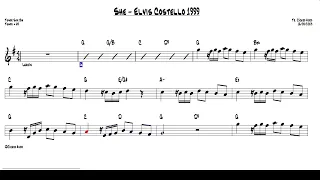 She - Elvis Costello 1999 (Tenor Sax Bb) [Sheet music]