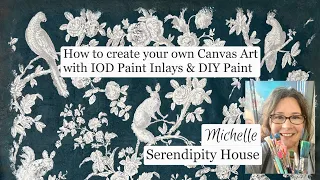 How to use an IOD Paint Inlay on Drop Cloth for FABULOUS Wall Art