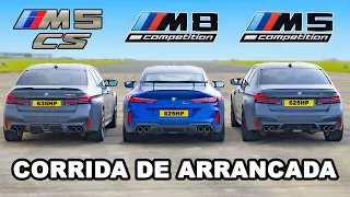 BMW M8 vs M5 CS vs M5 Comp: CORRIDA DE ARRANCADA