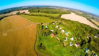 Рыбушкино и Малоиванцево  вид деревень сверху в 4К. Населенные пункты Рузского района. 26 09 2017 г.