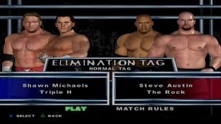 WWE SmackDown! Here Comes the Pain - ShawnMichaels,TripleH VS SteveAustin,TheRock (ELIMINATION TAG)