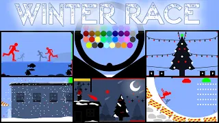 35 Marble Race EP. 35 : Winter Race (in Algodoo) | RED HUY