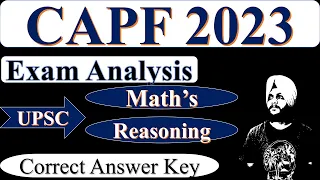 CAPF 2023 Maths Solution |CAPF Previous Year Questions 2023 | UPSC AC CAPF 2023 | by Balwinder Singh