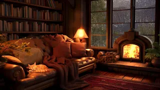 Thunderstorm & Warm Fireplace | Rain Sounds for Deep Sleep, Study, and Relaxation