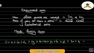 Electrochemical Series trick Electrochemistry class 12 online chemistry classes Doctor Logics