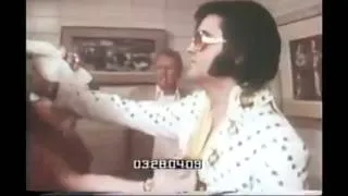 Elvis joking with band mates. Rare footage 1972