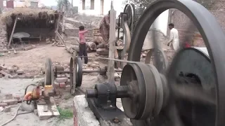 amazing starting desi old black engine | ruston hornsby engine working with chakki atta amaan bhai