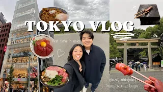 first time in Tokyo pt 1 | tsukiji market, shibuya, ginza - everything i ate and bought