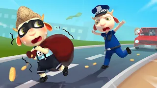 Cop Chasing Little Thief | Police Officer  - Baby's Helper | Cartoon for Kids | Dolly and Friends 3D