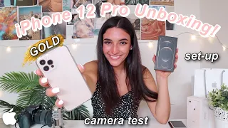 GOLD iPhone 12 Pro Unboxing! Set-up & camera test (iPhone 8 comparison)