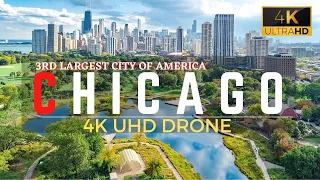 Chicago, Illinois USA 🇺🇸 4K UHD | Video by Drone
