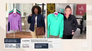 Belle Body by Kim Gravel Athletic Pop of Color Zip Jacket earlier today