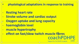 HSC PDHPE Core 2 Physiological Adaptations