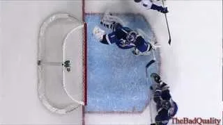 Stewart gloves puck into his own net