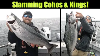 Slamming Cohos & Kings! Alaskan Coho & King Salmon Fishing - Juneau, Alaska! AUGUST 2022