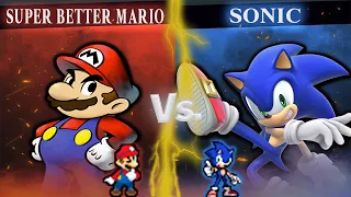 [MUGEN] AI BATTLE - Super Better Mario vs Sonic