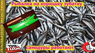 Рыбалка на корюшку зубатку.  Самодуры работают . Рыбы мама не горюй