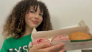 ASMR | CRAZY Hinge date story time 🥴+ Krispy Kreme Donuts | Mukbang