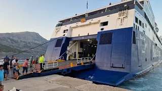 Ferry Arriving At Diafani Port, Karpathos, Greece