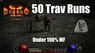What did i get from 50 Trav runs with under 100% MF? Diablo 2 Resurrected Horker/Find item Barb