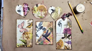 Junk Journal ~ Using Up Book Pages  Ep 46 ~ Easy Book Page and Napkin Journal Cards! :)