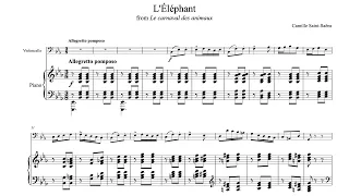 L'Éléphant, R. 125 No. 5 by Camille Saint-Saëns (piano accompaniment)